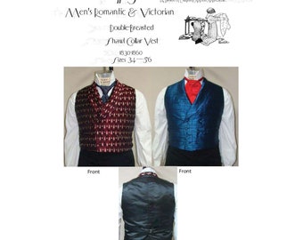 LMM-5 Men's Double Breasted Shawl Collar Vest Victorian - Download of Laughing Moon Mercantile