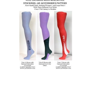 202 Stockings Men's, Ladies', and Children's Sizes - Download of Laughing Moon Mercantile