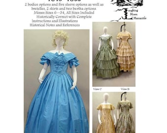 117 Ladies' Ball Gowns 1840-1863 Download of Laughing Moon Mercantile