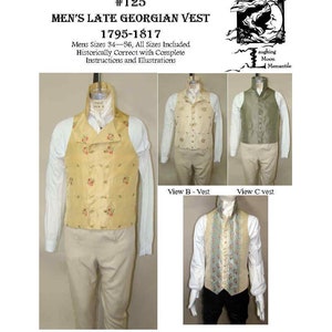 125 Late Georgian Men's Vest 1795-1817 Laughing Moon Mercantile Download