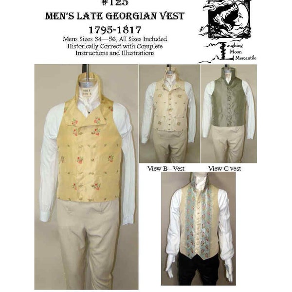 125 Late Georgian Men's Vest 1795-1817 Laughing Moon Mercantile Download