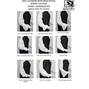 204 Ladies' Undersleeves - Download of Laughing Moon Mercantile