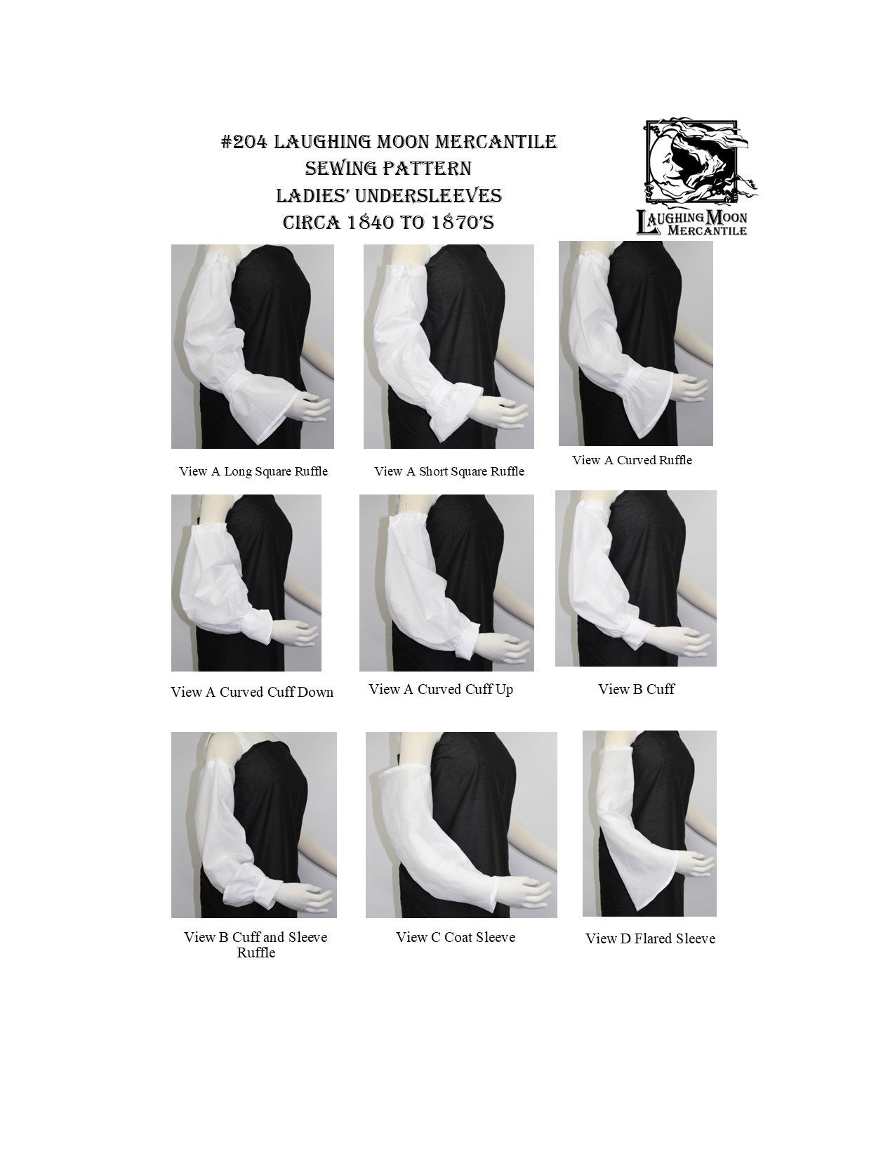204 Ladies' Undersleeves - Download of Laughing Moon Mercantile