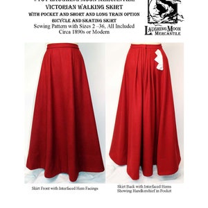 101 Victorian Walking Skirt with Pocket in three lengths - Laughing Moon Mercantile