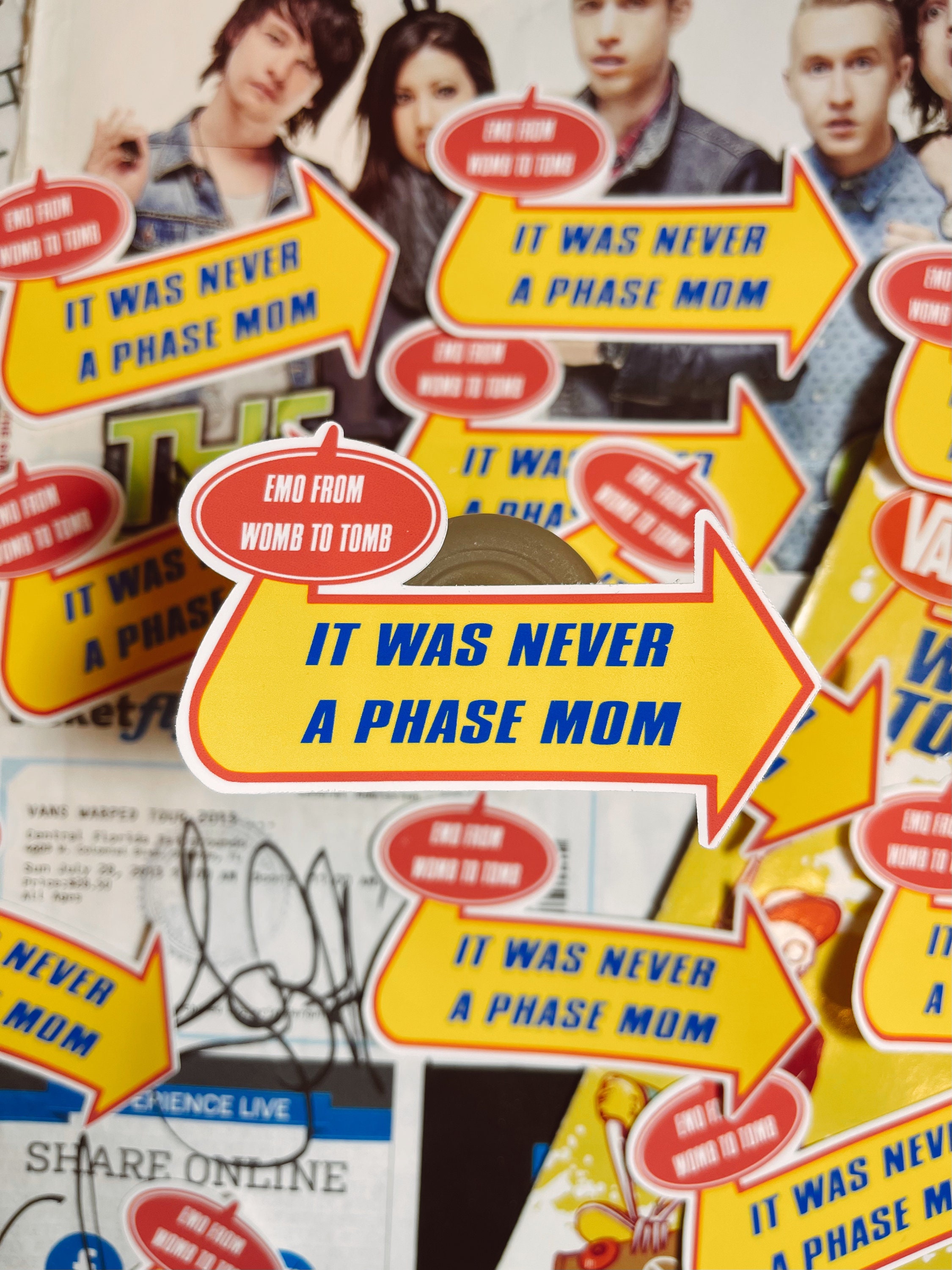 It Was Never A Phase Warped Tour Emo Pop Punk Sticker
