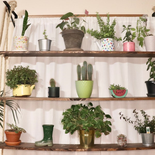 Three Tier Window Shelf - 3 feet // Plant Shelf // Hanging Shelf