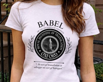 Camiseta Torre de Babel, camiseta de Robin Swift para bebé, camiseta para amantes de los libros, camiseta intelectual, estilo Dark Academia, Oxford, amante de los libros e intelectuales.