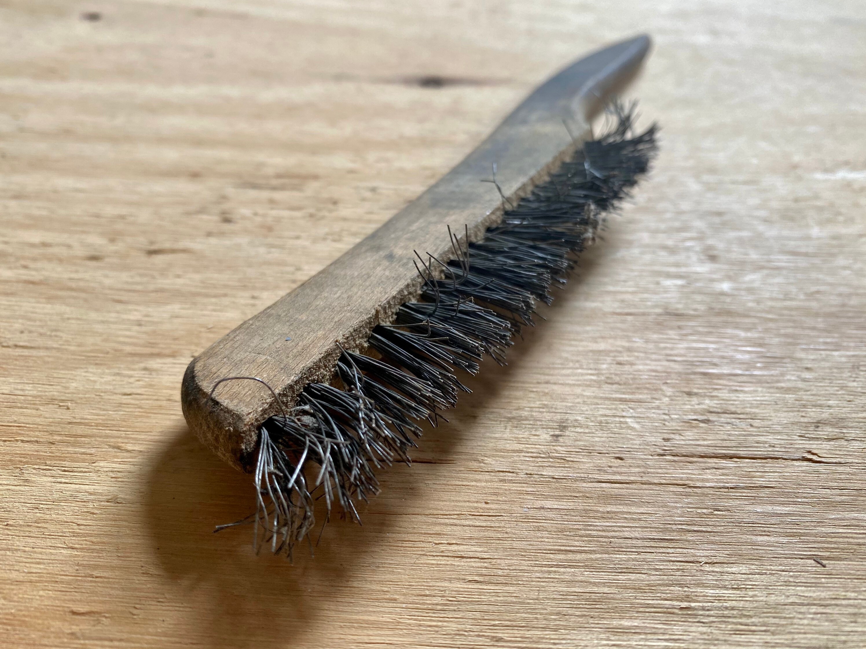 Wire Brush with Wooden Handle Vintage Etsy