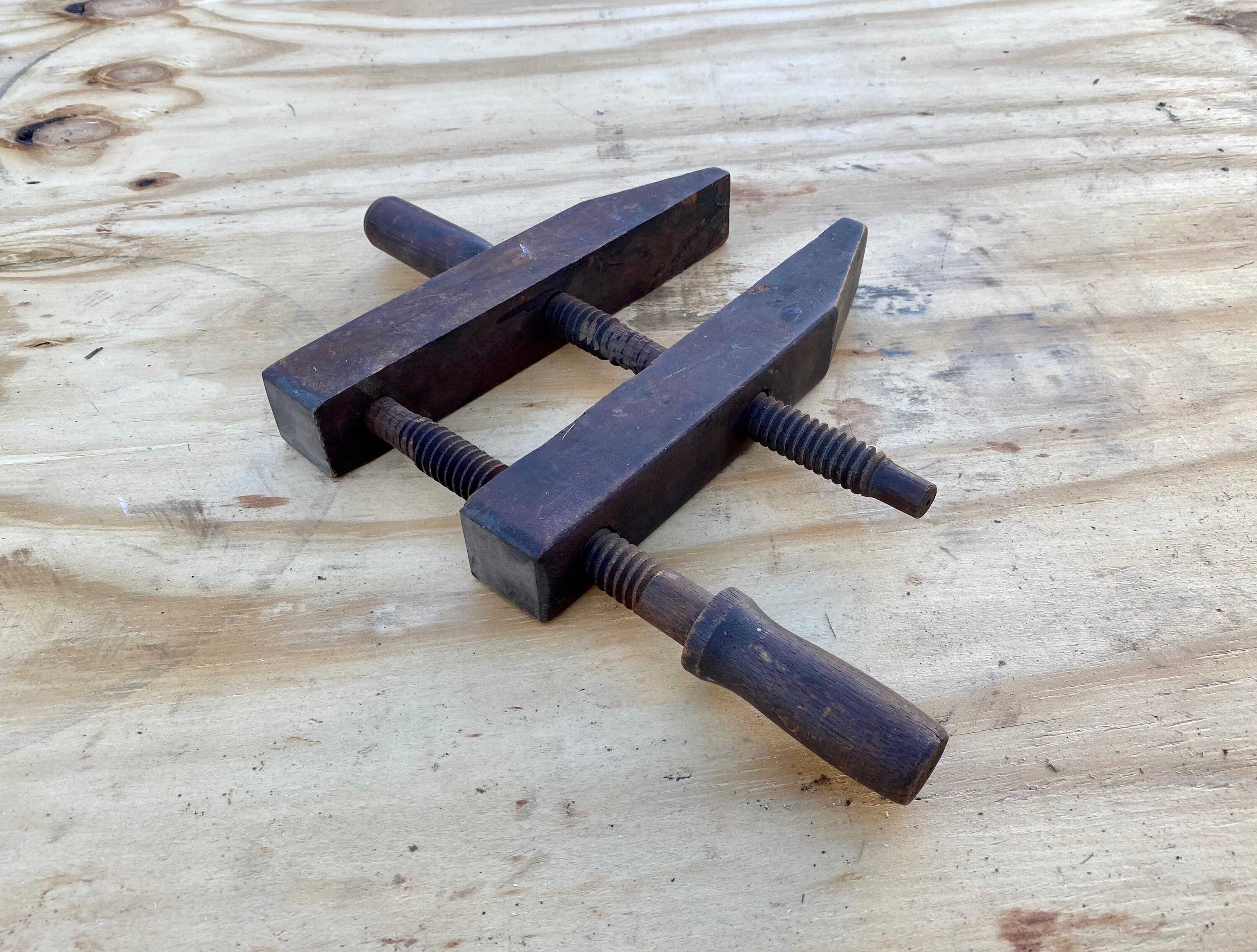 Wooden Screw Clamp Vintage Etsy