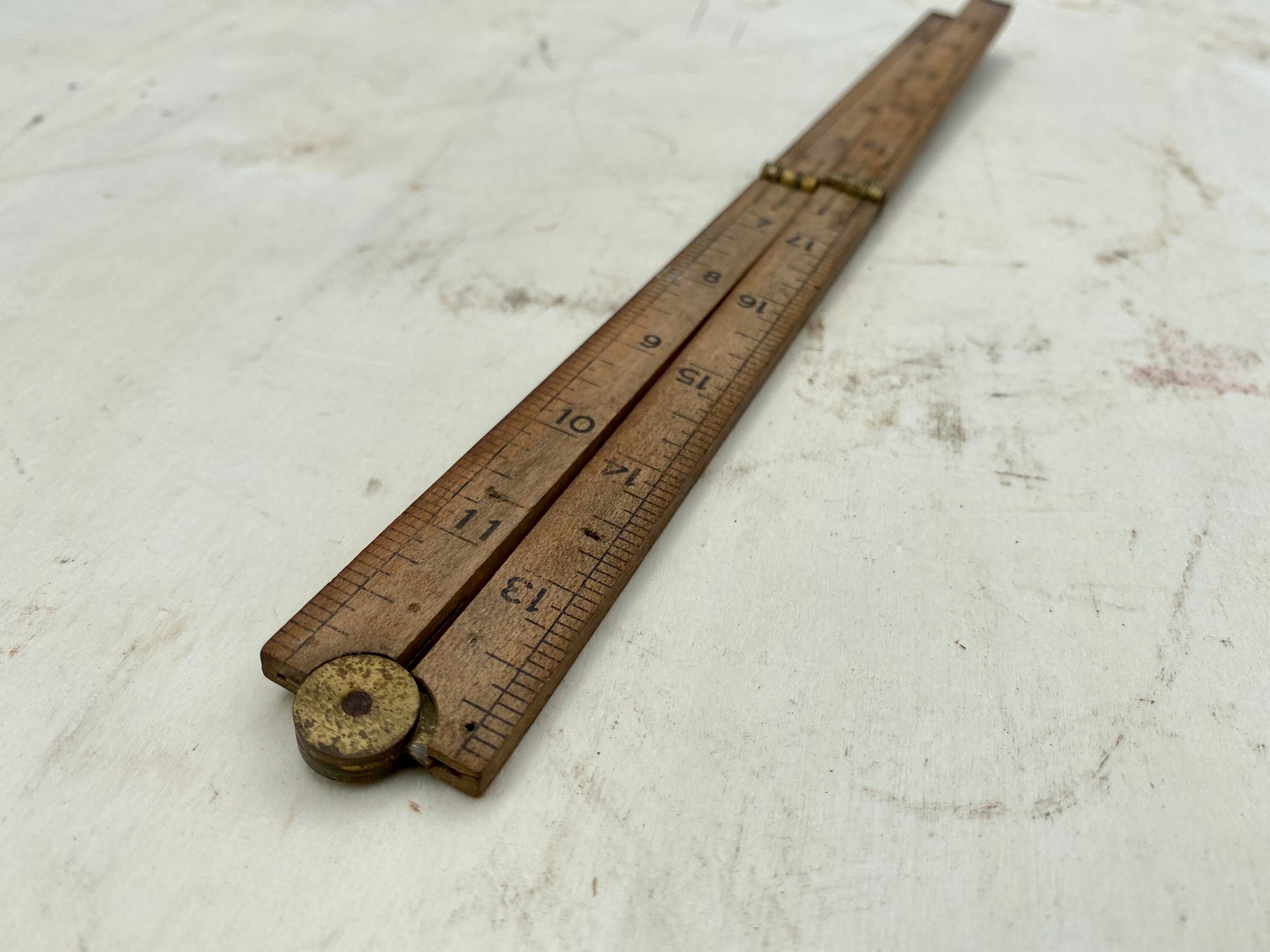 Antique Stanley No 27 Boxwood Brassbound Folding Ruler 24 Etsy Canada