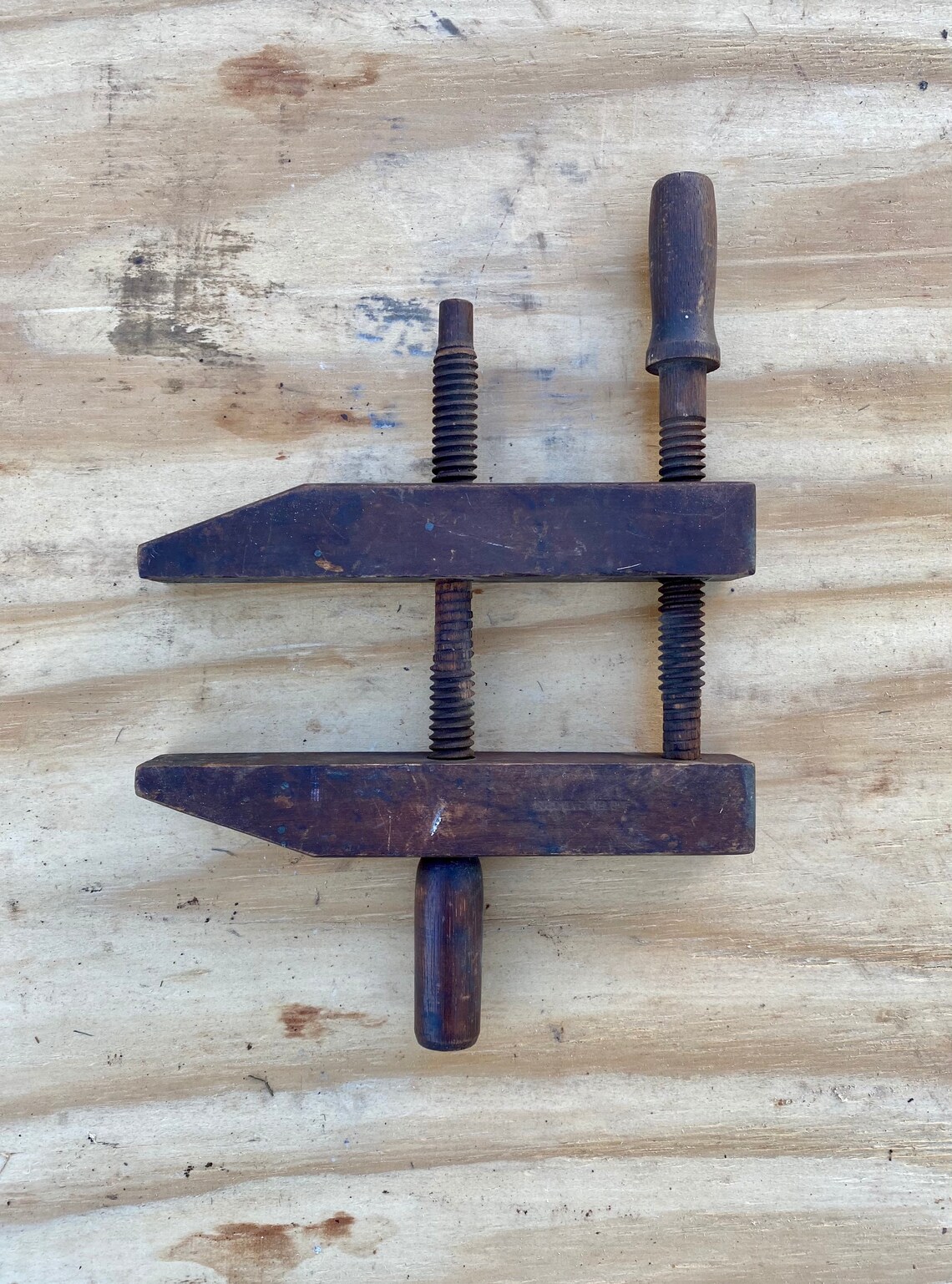 Wooden Screw Clamp Vintage Etsy