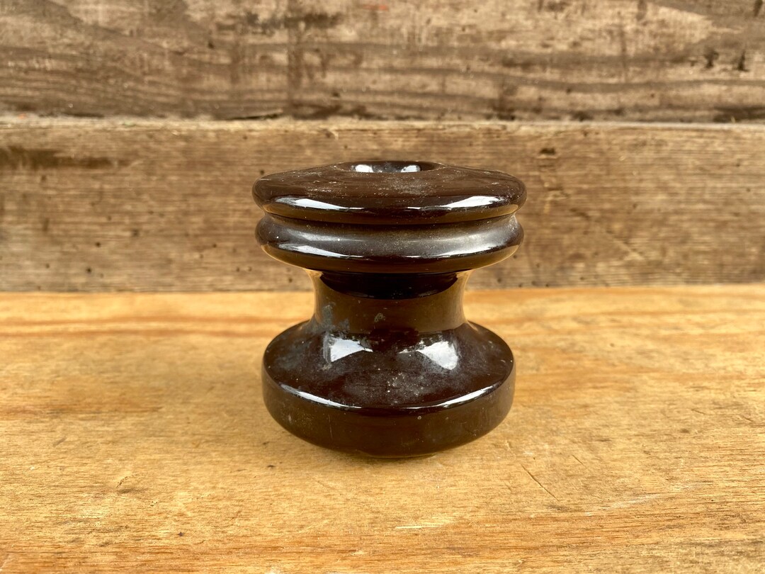 Brown Glass Insulator Antique Etsy