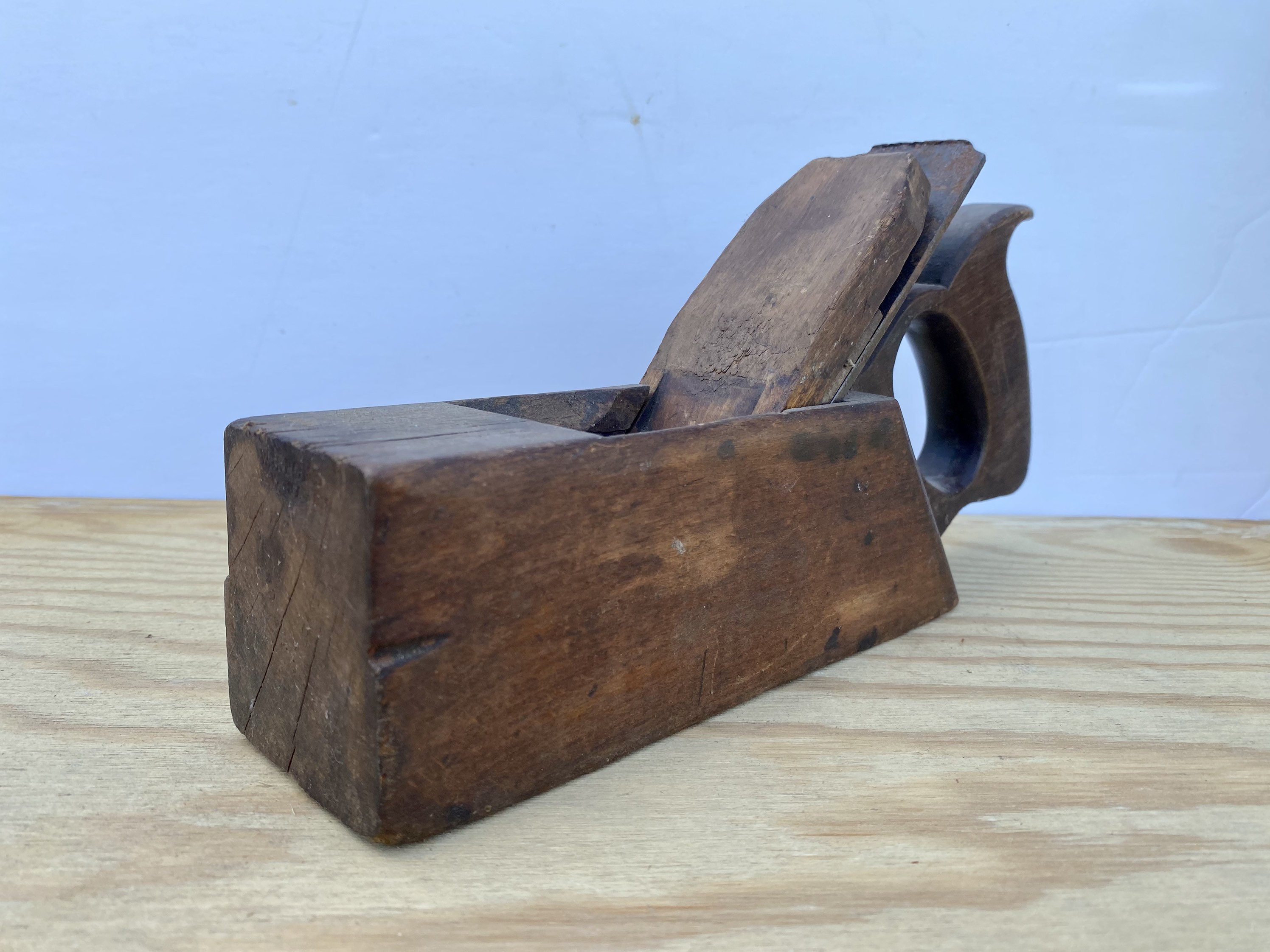 Antique Wooden Smooth Plane with Handle Etsy