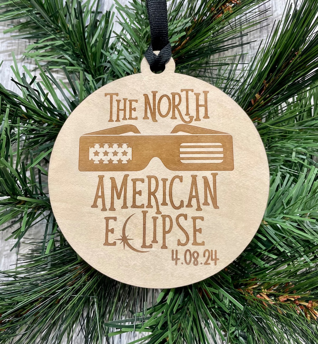 2024 Total Solar Eclipse Wood Ornament Etsy