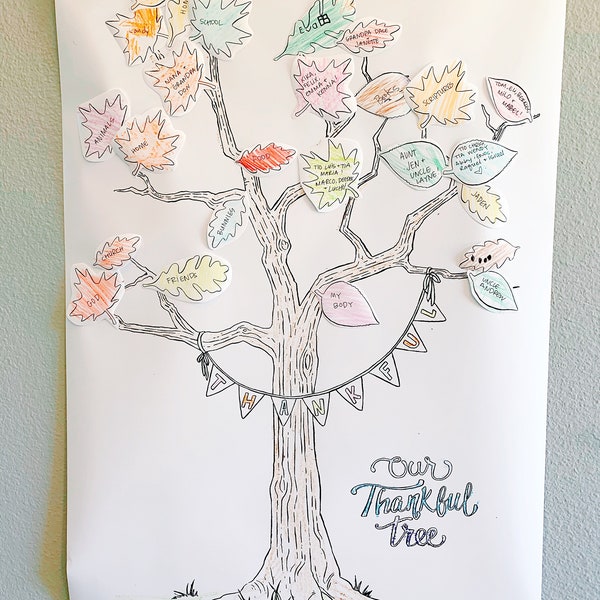 PDF Coloring Poster - Thankful Tree