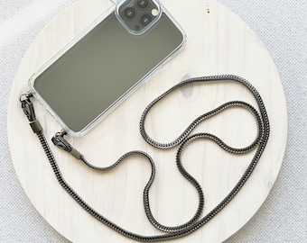 Gunmetal Crossbody Phone Chain Strap - 48 inch