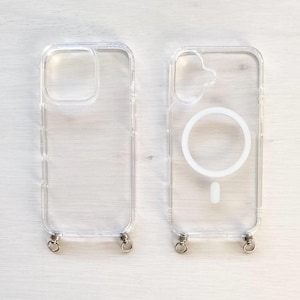 IPhone Clear Case mit Ösen für Telefon Strap•IPhone MagSafe Case mit Ösen Strap•Clear Case mit Ringen•Freie Hände Phone Case•