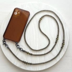 Smoke Quartz Beaded Phone Strap – Crossbody Phone Lanyard