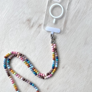 Farbe Holzperlen Handyband•Umhänge Handyband•Handyschlaufe•Handyschlaufe•Langes Schlüsselband•Taschenband•Handy Anhänger•Handyperlen•