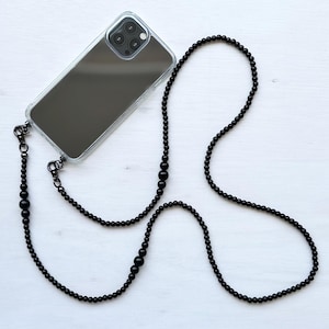 Phone Strap • Crossbody Phone Lanyard • Crossbody Phone Strap • Black Phone Strap •