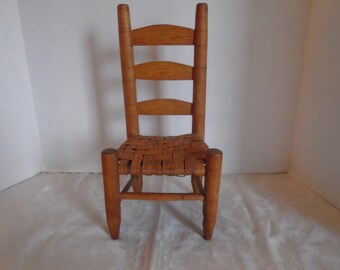vintage wooden doll chair