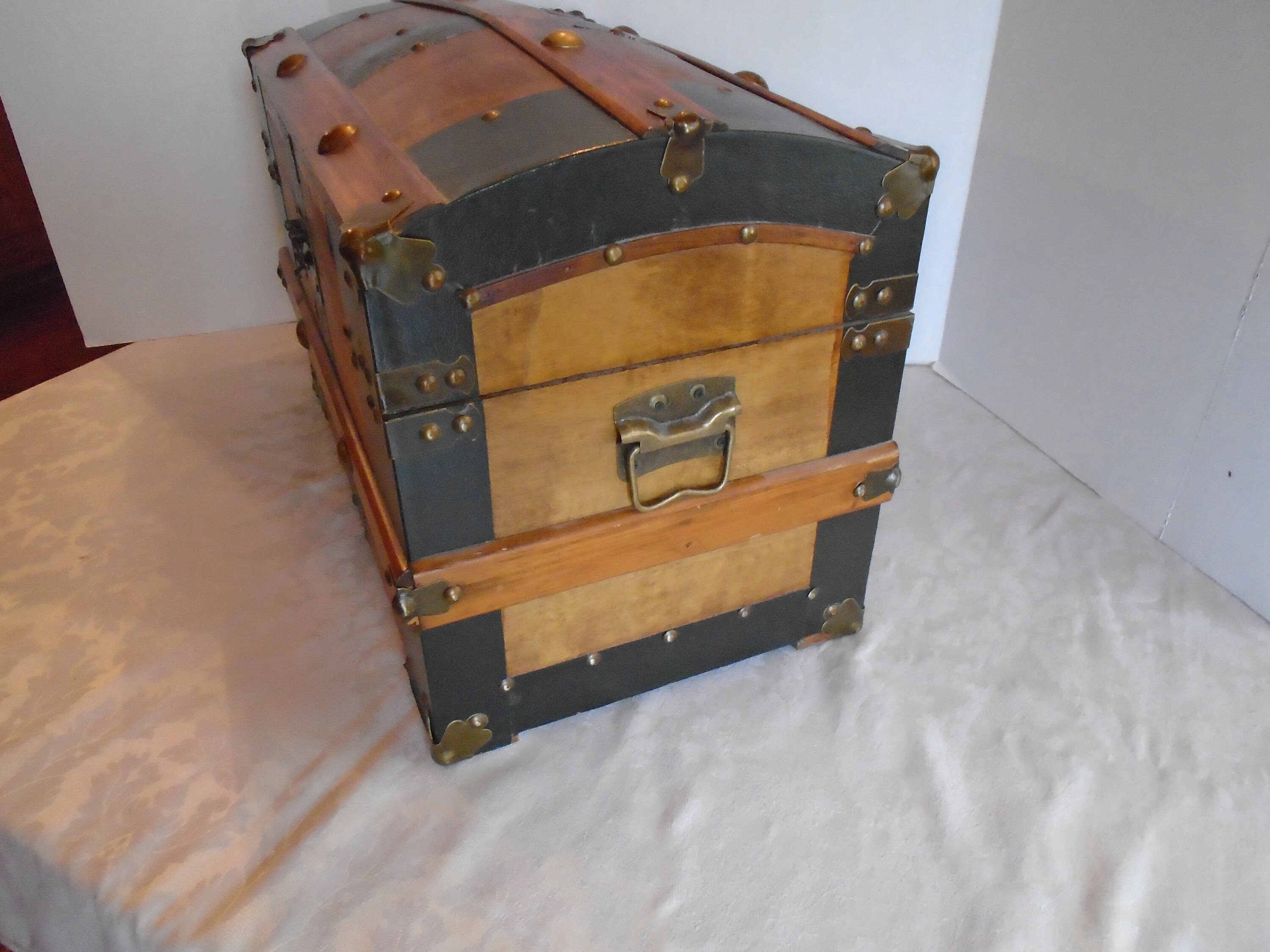 Antique Wood Trunk Small Wood Trunk Old Wood Trunk Etsy