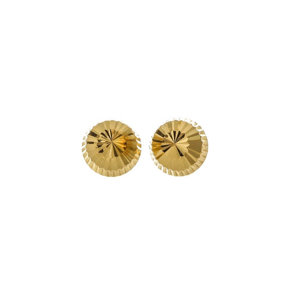 Appealing 14k Solid Gold Half Circle Stud Earrings - 14k Solid Yellow Gold - E1743