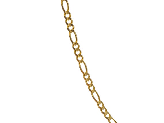 Sophisticated Unisex 14k Solid Yellow Gold Figaro… - image 2