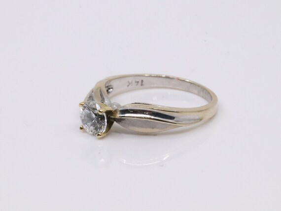 14Karat Yellow & White Gold Engagement Ring with … - image 3