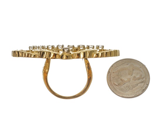 Exotic Extremely Large Crown-Shaped Ring with Gem… - image 5