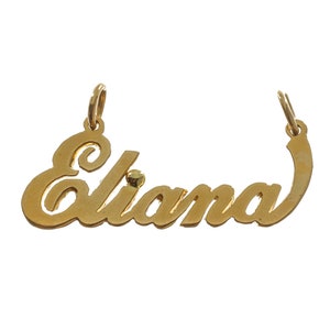 Charming 14k Solid Gold &#39;Eliana&#39; Personalized Pendant - 14k Solid Yellow Gold - JB66