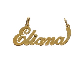 Charming 14k Solid Gold 'Eliana' Personalized Pendant - 14k Solid Yellow Gold - P1647