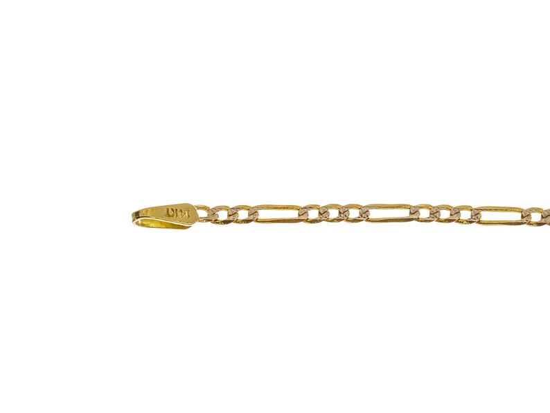 B1553 Fine Looking 14k Solid Gold Thin Design Figaro Chain Anklet 8.2-14k Solid Yellow Gold