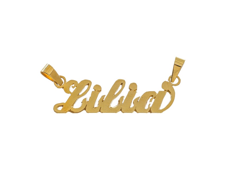 Gorgeous 14k Solid Gold 'Lilia' Personalized Pendant 14k Solid Yellow Gold P1979 image 1