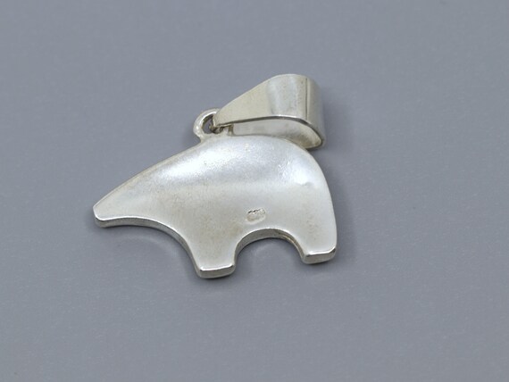 Vintage Solid Silver Ant Eater Pendant - Silver -… - image 3