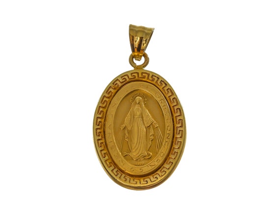 Elegant Look Oval-Shaped Jesus 14k Solid Gold Pen… - image 1