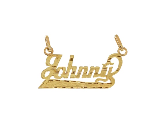 Classic 14k Solid Gold 'Jonny' Personalized Penda… - image 1