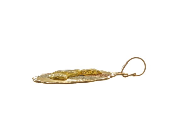 10k Solid Gold Three-Tone Religious Pendant - Circle Design View 3