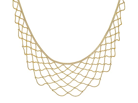 Classic 14k Solid Yellow Gold Bead Chain Necklace… - image 1