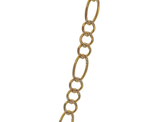 10k Solid Gold Figaro Chain Necklace, 26 Inch - Y… - image 2