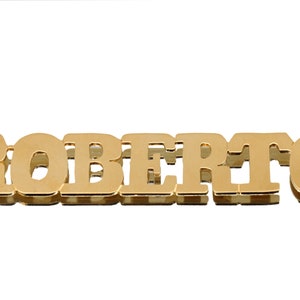 Personalized 14K Yellow Gold Name Pendant: &quot;Roberto&quot; ID