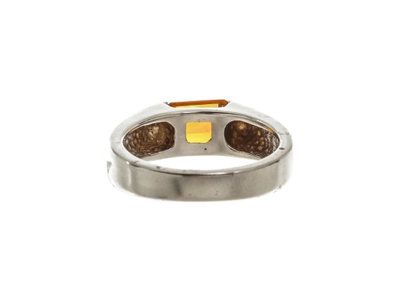 14k Solid Gold Orange Gemstone Ring - Rectangle C… - image 3