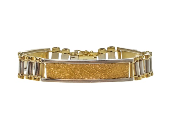 Two-Tone 14k Solid Gold Link Bracelet - 7.5" - image 1