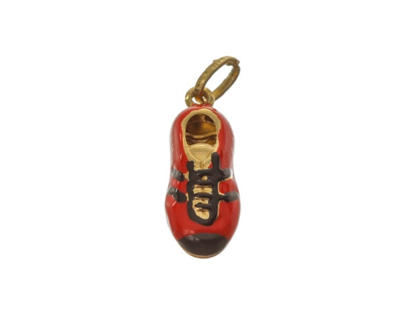 Adorable Red Color Shoe Pendant crafted 14k Solid 