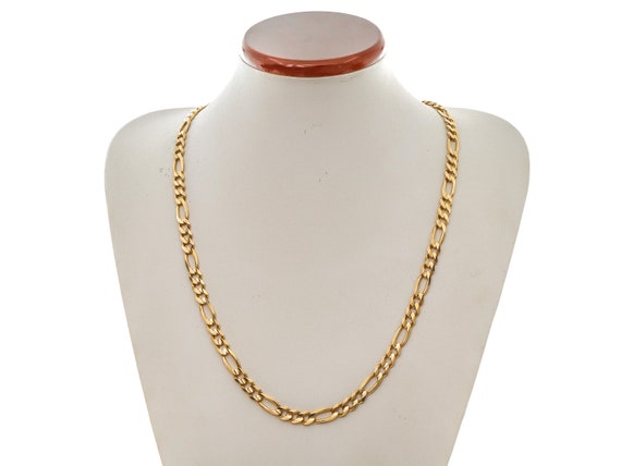 10k Solid Gold Figaro Chain Necklace: Bizarre Des… - image 4