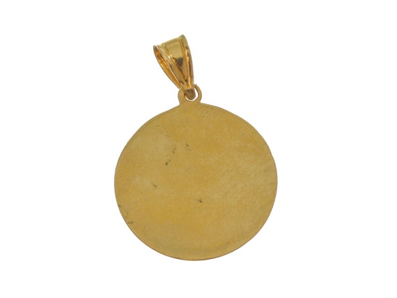 Antique 14k Solid Gold Circle-Shaped Religious Pe… - image 2