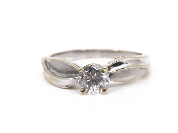 14Karat Yellow & White Gold Engagement Ring with … - image 1