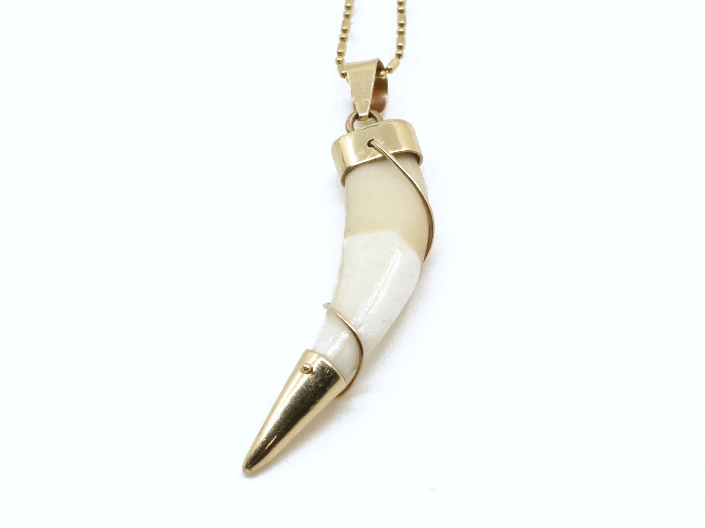 Vintage 14Karat Yellow Gold Animal Tooth Pendant 14K Gold - Etsy 日本
