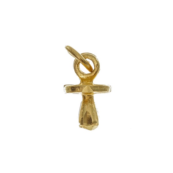 14k Gold Baby Pacifier Pendant - 14k Solid Yellow Gold - P1731