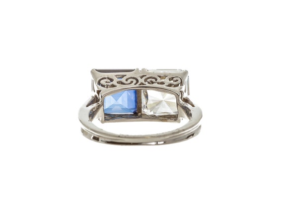 Classic 14k Solid Gold White & Blue Gemstones Sol… - image 3